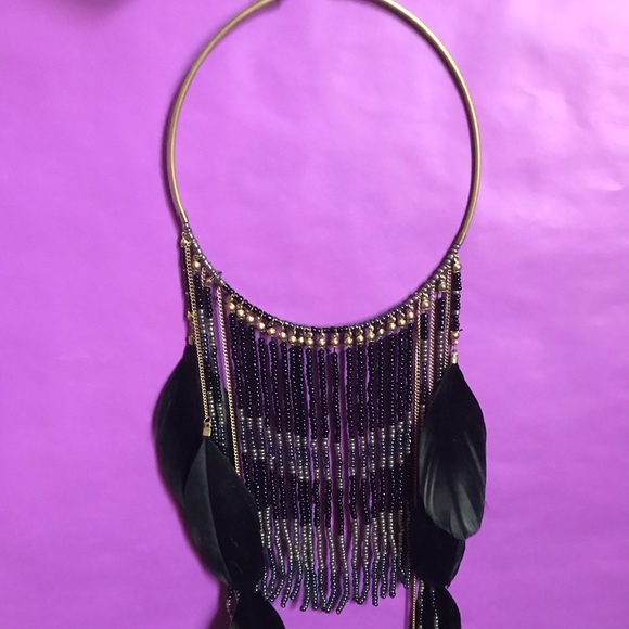 Beautiful Ethnic beaded and feathered Choker - Picture 1 of 2